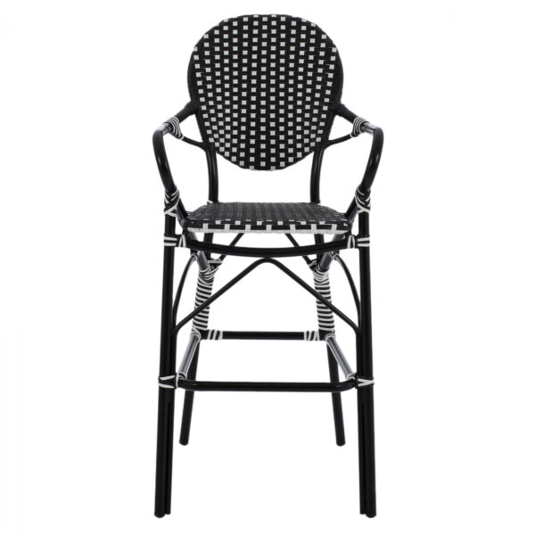 ΣΚΑΜΠΟ ΑΛΟΥΜΙΝΙΟΥ BAMBOO LOOK ΜΕ WICKER ΜΑΥΡΟ ΛΕΥΚΟ HM5794.02 56x60x126 εκ. - Image 3