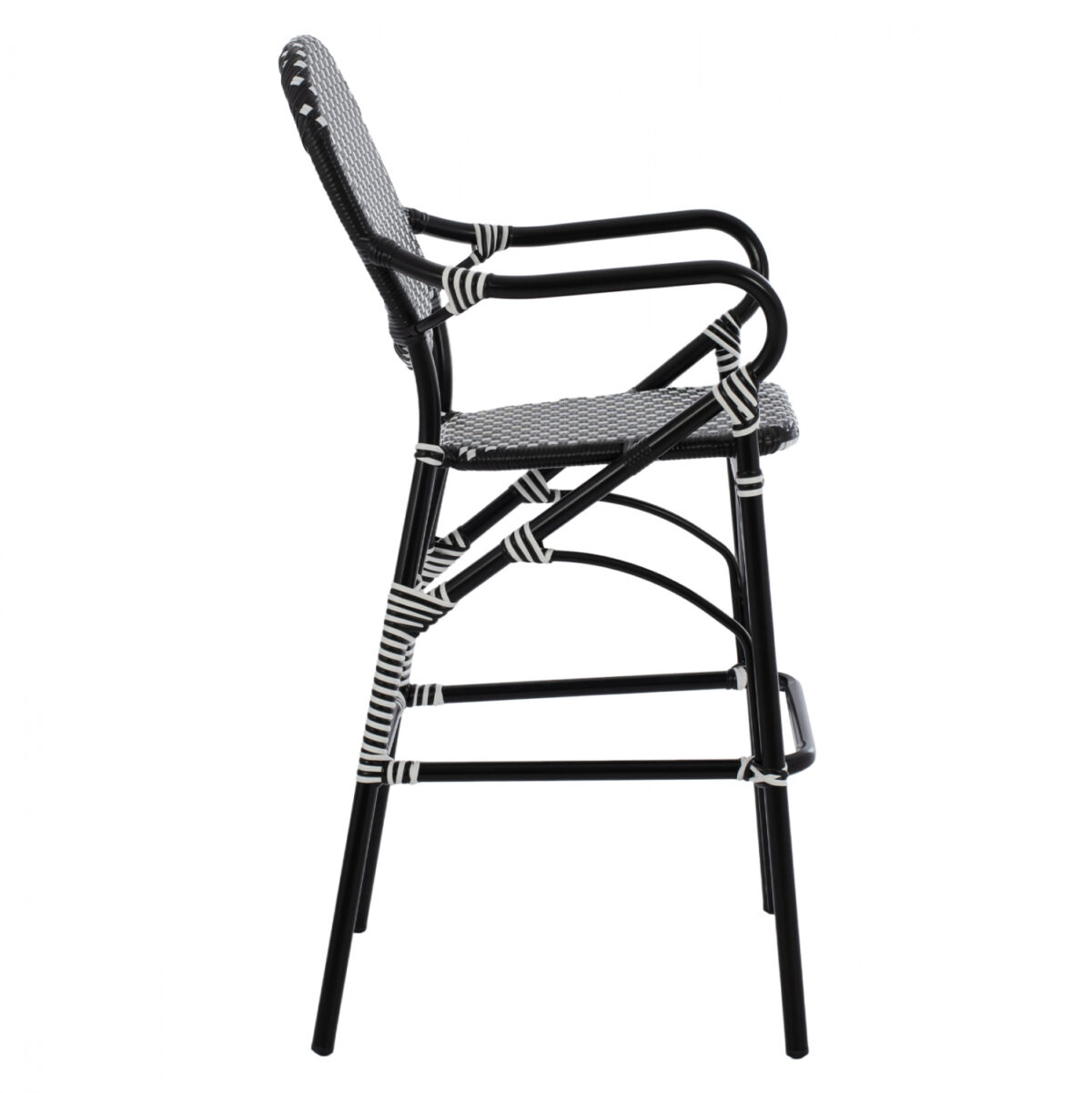 ΣΚΑΜΠΟ ΑΛΟΥΜΙΝΙΟΥ BAMBOO LOOK ΜΕ WICKER ΜΑΥΡΟ ΛΕΥΚΟ HM5794.02 56x60x126 εκ. - Image 4