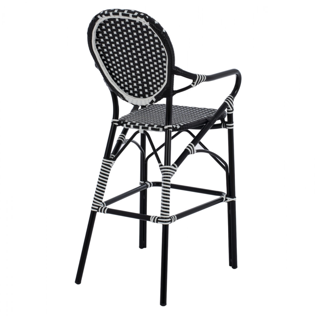 ΣΚΑΜΠΟ ΑΛΟΥΜΙΝΙΟΥ BAMBOO LOOK ΜΕ WICKER ΜΑΥΡΟ ΛΕΥΚΟ HM5794.02 56x60x126 εκ. - Image 5