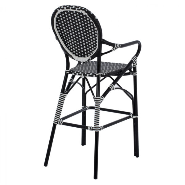 ΣΚΑΜΠΟ ΑΛΟΥΜΙΝΙΟΥ BAMBOO LOOK ΜΕ WICKER ΜΑΥΡΟ ΛΕΥΚΟ HM5794.02 56x60x126 εκ. - Image 5