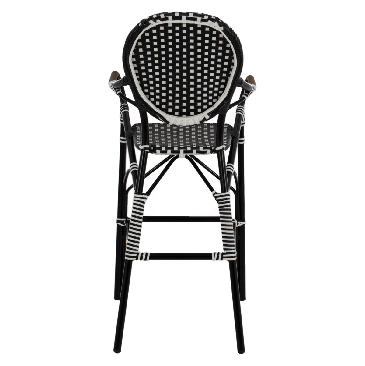 ΣΚΑΜΠΟ ΑΛΟΥΜΙΝΙΟΥ BAMBOO LOOK ΜΕ WICKER ΜΑΥΡΟ ΛΕΥΚΟ HM5794.02 56x60x126 εκ. - Image 6