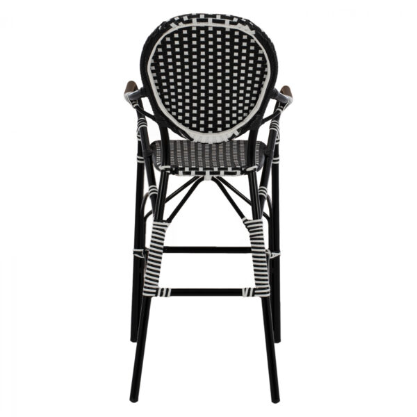 ΣΚΑΜΠΟ ΑΛΟΥΜΙΝΙΟΥ BAMBOO LOOK ΜΕ WICKER ΜΑΥΡΟ ΛΕΥΚΟ HM5794.02 56x60x126 εκ. - Image 6