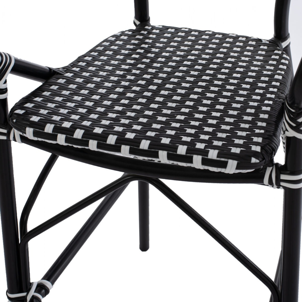 ΣΚΑΜΠΟ ΑΛΟΥΜΙΝΙΟΥ BAMBOO LOOK ΜΕ WICKER ΜΑΥΡΟ ΛΕΥΚΟ HM5794.02 56x60x126 εκ. - Image 8