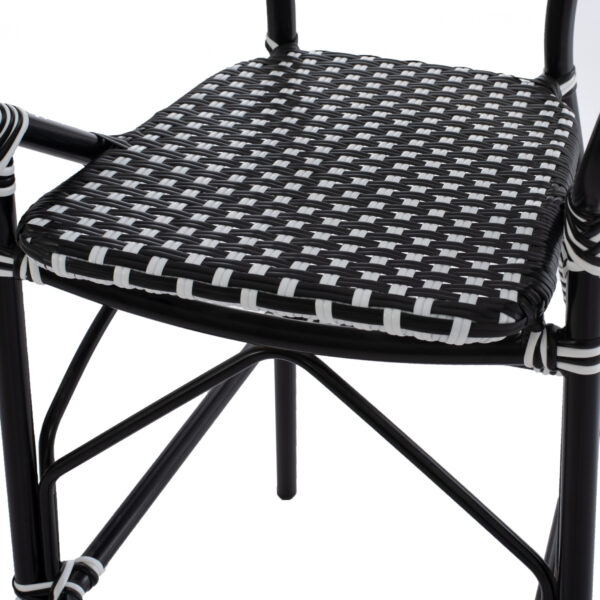 ΣΚΑΜΠΟ ΑΛΟΥΜΙΝΙΟΥ BAMBOO LOOK ΜΕ WICKER ΜΑΥΡΟ ΛΕΥΚΟ HM5794.02 56x60x126 εκ. - Image 8