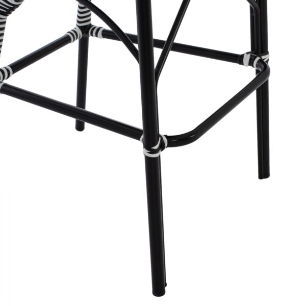 ΣΚΑΜΠΟ ΑΛΟΥΜΙΝΙΟΥ BAMBOO LOOK ΜΕ WICKER ΜΑΥΡΟ ΛΕΥΚΟ HM5794.02 56x60x126 εκ. - Image 9