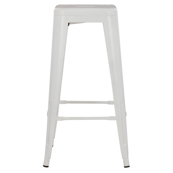 ΣΚΑΜΠΟ BAR ΜΕΤΑΛΛΙΚΟ MELITA ΣΕ ΛΕΥΚΟ ΜΑΤ HM8642.21 43x43x78 εκ. - Image 3