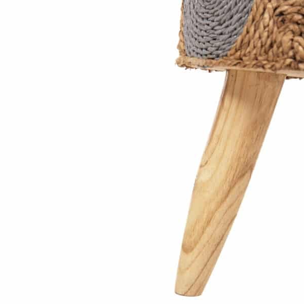 ΣΚΑΜΠΟ BEAM HM7826 ΞΥΛΟ ΤΕΑΚ ΚΑΙ SEAGRASS ΣΕ ΦΥΣΙΚΟ & ΓΚΡΙ Φ43x45Yεκ. - Image 7