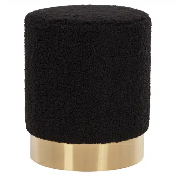 ΣΚΑΜΠΟ LEVY HM8408.24 ΜΠΟΥΚΛΕ ΥΦΑΣΜΑ ΜΑΥΡΟ ΜΕ ΧΡΥΣΗ ΒΑΣΗ Φ35x42Υ εκ. - Image 3