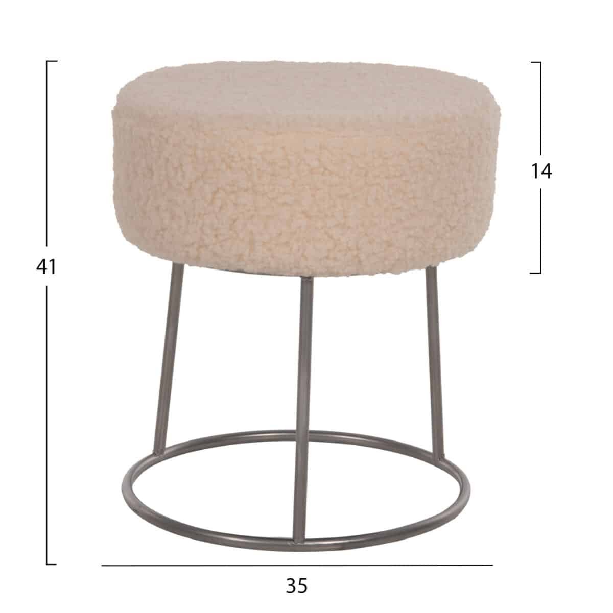 ΣΚΑΜΠΟ KARLO HM8411.23 ΜΕ ΛΕΥΚΟ ΜΠΟΥΚΛΕ ΥΦΑΣΜΑ ΜΕ ΑΣΗΜΙ ΒΑΣΗ Φ35x41Υεκ. - Image 2