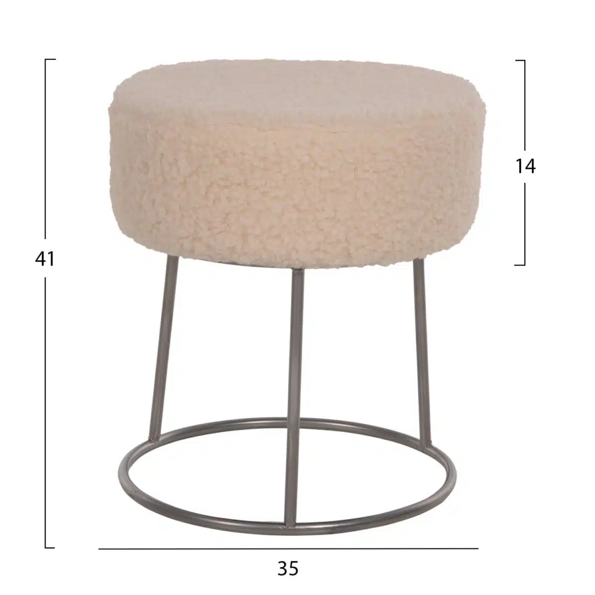 ΣΚΑΜΠΟ KARLO HM8411.23 ΜΕ ΛΕΥΚΟ ΜΠΟΥΚΛΕ ΥΦΑΣΜΑ ΜΕ ΑΣΗΜΙ ΒΑΣΗ Φ35x41Υεκ. - Image 2