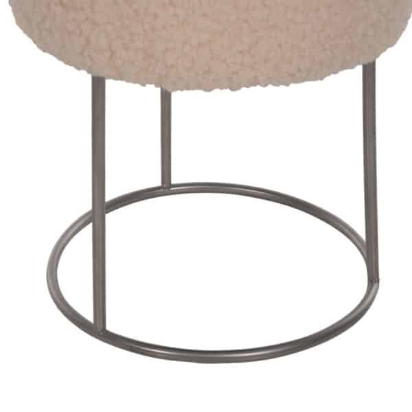 ΣΚΑΜΠΟ KARLO HM8411.23 ΜΕ ΛΕΥΚΟ ΜΠΟΥΚΛΕ ΥΦΑΣΜΑ ΜΕ ΑΣΗΜΙ ΒΑΣΗ Φ35x41Υεκ. - Image 3