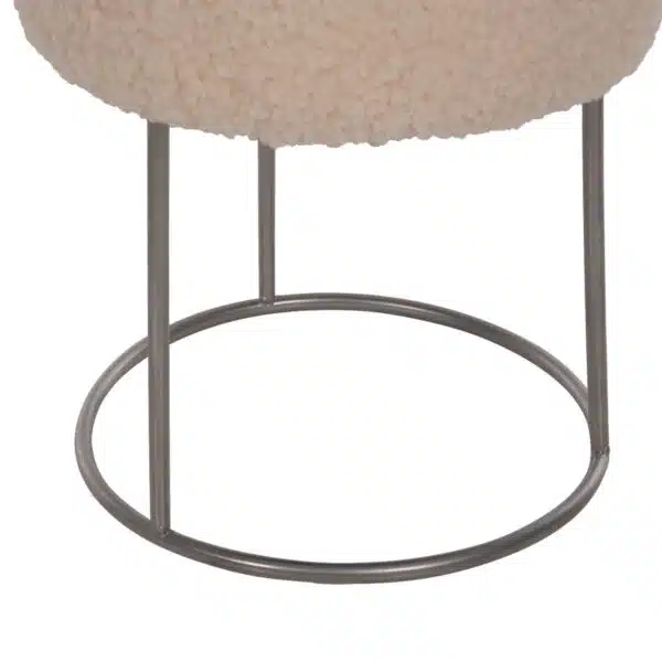 ΣΚΑΜΠΟ KARLO HM8411.23 ΜΕ ΛΕΥΚΟ ΜΠΟΥΚΛΕ ΥΦΑΣΜΑ ΜΕ ΑΣΗΜΙ ΒΑΣΗ Φ35x41Υεκ. - Image 3