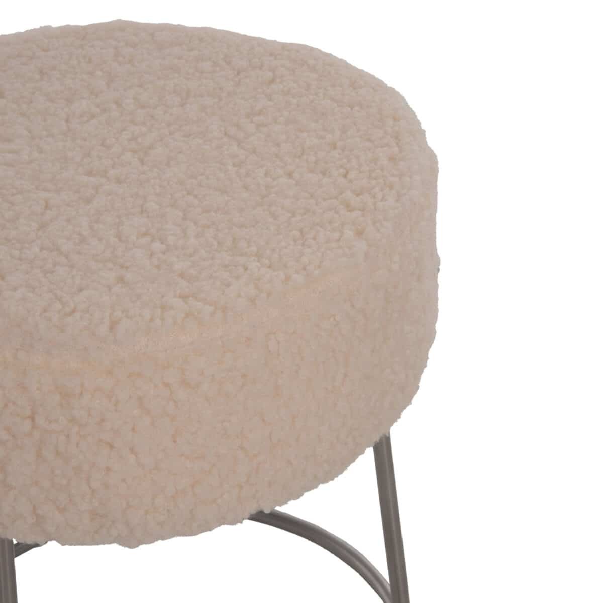 ΣΚΑΜΠΟ KARLO HM8411.23 ΜΕ ΛΕΥΚΟ ΜΠΟΥΚΛΕ ΥΦΑΣΜΑ ΜΕ ΑΣΗΜΙ ΒΑΣΗ Φ35x41Υεκ. - Image 4