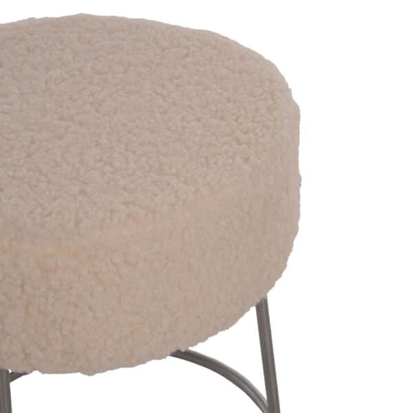 ΣΚΑΜΠΟ KARLO HM8411.23 ΜΕ ΛΕΥΚΟ ΜΠΟΥΚΛΕ ΥΦΑΣΜΑ ΜΕ ΑΣΗΜΙ ΒΑΣΗ Φ35x41Υεκ. - Image 4