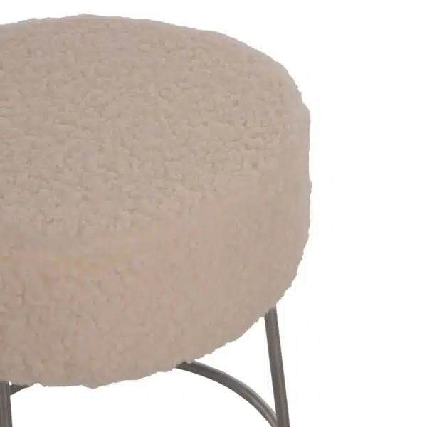 ΣΚΑΜΠΟ KARLO HM8411.23 ΜΕ ΛΕΥΚΟ ΜΠΟΥΚΛΕ ΥΦΑΣΜΑ ΜΕ ΑΣΗΜΙ ΒΑΣΗ Φ35x41Υεκ. - Image 4