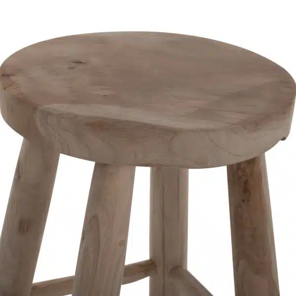 ΣΚΑΜΠΟ KONT HM9337 ΑΠΟ ΜΑΣΙΦ ΞΥΛΟ TΕΑK ΦΥΣΙΚΟ ΧΑΜΗΛΟΥ ΥΨΟΥΣ Φ35Χ45Υεκ. - Image 4