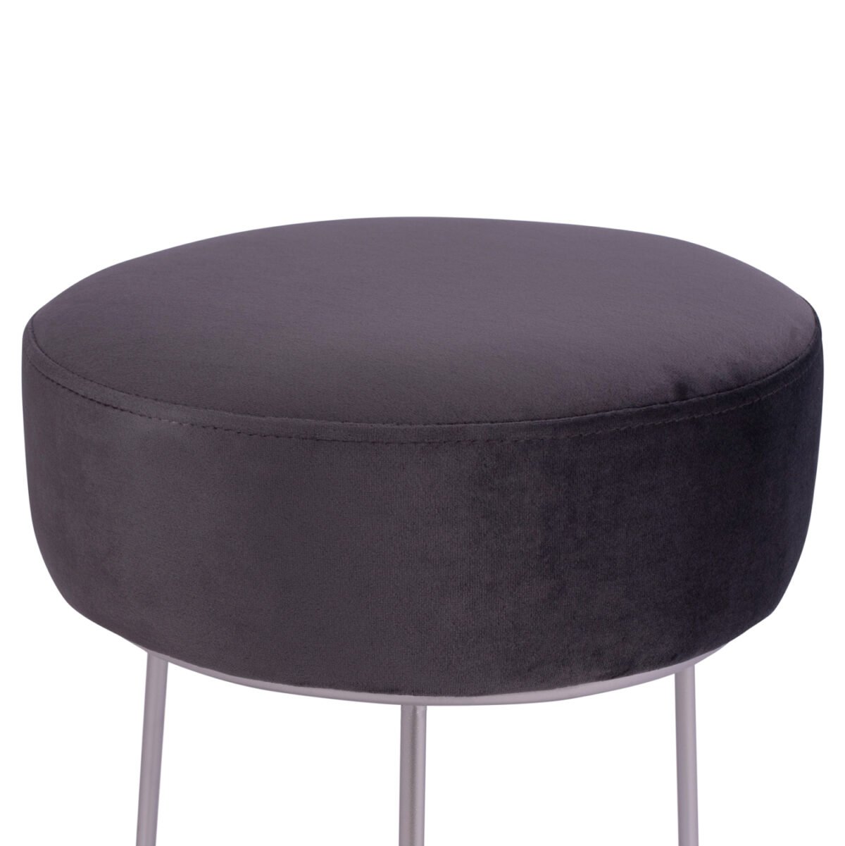 ΣΚΑΜΠΟ KARLO ΓΚΡΙ ΒΕΛΟΥΔΟ ΜΕ ΑΣΗΜΙ ΒΑΣΗ HM8411.01 Φ36x38Υ εκ. - Image 3