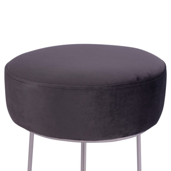 ΣΚΑΜΠΟ KARLO ΓΚΡΙ ΒΕΛΟΥΔΟ ΜΕ ΑΣΗΜΙ ΒΑΣΗ HM8411.01 Φ36x38Υ εκ. - Image 3