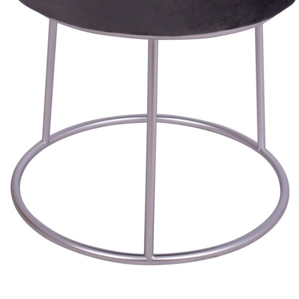 ΣΚΑΜΠΟ KARLO ΓΚΡΙ ΒΕΛΟΥΔΟ ΜΕ ΑΣΗΜΙ ΒΑΣΗ HM8411.01 Φ36x38Υ εκ. - Image 5