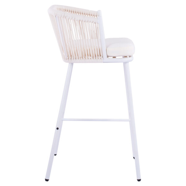 ΣΚΑΜΠΟ BROGAN ΜΕ ΜΕΤΑΛΛΙΚΟ ΣΚΕΛΕΤΟ ΚΑΙ ΣΧΟΙΝΙ ΛΕΥΚΟ HM5714.03 46x54x101 εκ. - Image 4