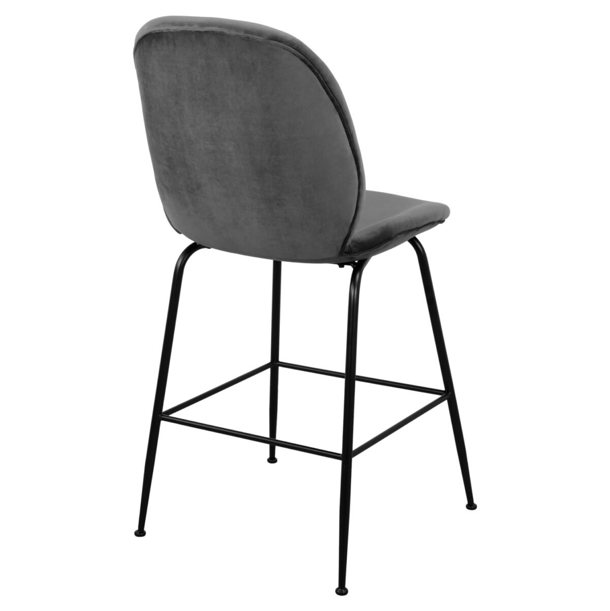 ΣΚΑΜΠΟ ΜΕΣΑΙΟΥ ΥΨΟΥΣ NORA HM8524.01 ΒΕΛΟΥΔΟ ΓΚΡΙ & ΜΑΥΡΟ ΜΕΤΑΛΛΙΚΟ ΣΚΕΛΕΤΟ 48x61x103Υ εκ. - Image 5