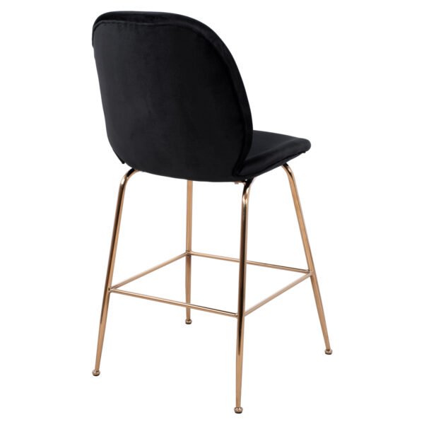 ΣΚΑΜΠΟ ΜΕΣΑΙΟΥ ΥΨΟΥΣ NORA HM8524.04 ΒΕΛΟΥΔΟ ΜΑΥΡΟ & ΧΡΥΣΟ ΜΕΤΑΛΛΙΚΟ ΣΚΕΛΕΤΟ 48x61x103Υ εκ. - Image 5