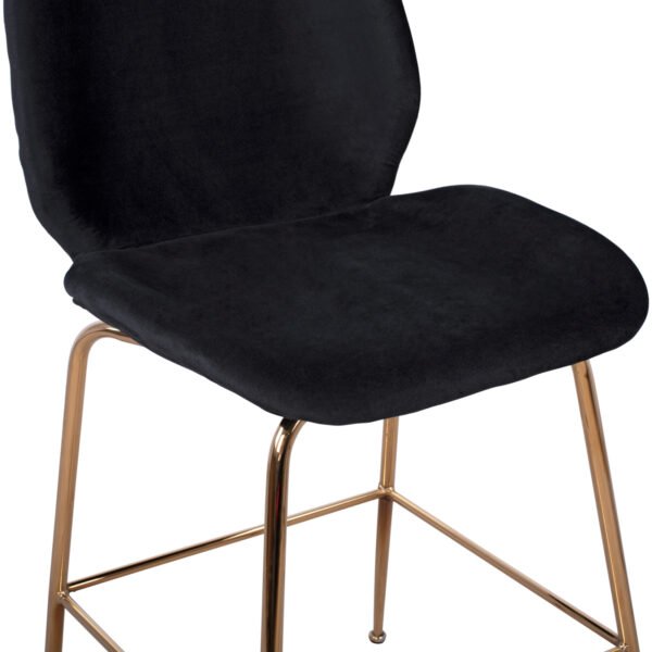 ΣΚΑΜΠΟ ΜΕΣΑΙΟΥ ΥΨΟΥΣ NORA HM8524.04 ΒΕΛΟΥΔΟ ΜΑΥΡΟ & ΧΡΥΣΟ ΜΕΤΑΛΛΙΚΟ ΣΚΕΛΕΤΟ 48x61x103Υ εκ. - Image 8