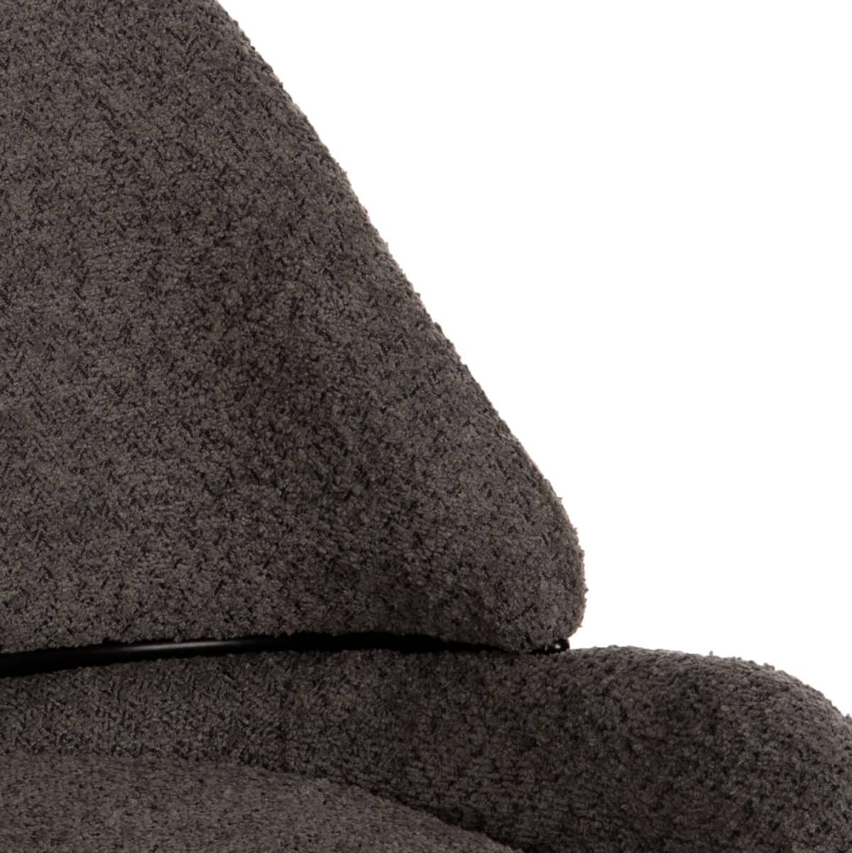 ΣΚΑΜΠΟ ΜΕΣΑΙΟΥ ΥΨΟΥΣ SARKY HM8586.01 ΥΦΑΣΜΑ ΜΠΟΥΚΛΕ ΓΚΡΙ-ΜΑΥΡΑ ΜΕΤΑΛ. ΠΟΔΙΑ 55x62x105Yεκ. - Image 9