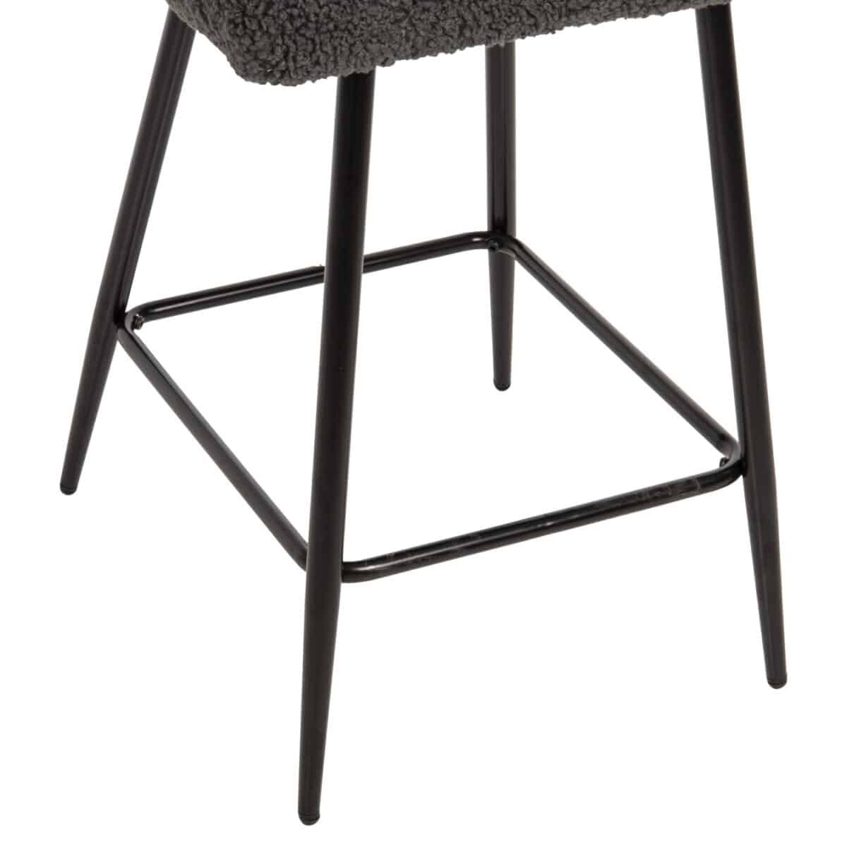 ΣΚΑΜΠΟ ΜΕΣΑΙΟΥ ΥΨΟΥΣ STRIKE HM8592.01 ΥΦΑΣΜΑ TEDDY ΓΚΡΙ-ΜΑΥΡΑ ΜΕΤΑΛΛΙΚΑ ΠΟΔΙΑ 50x50x94,5Υεκ. - Image 10