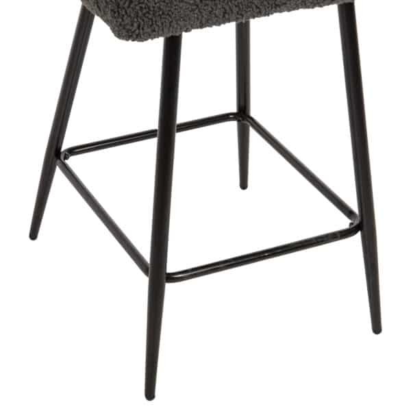 ΣΚΑΜΠΟ ΜΕΣΑΙΟΥ ΥΨΟΥΣ STRIKE HM8592.01 ΥΦΑΣΜΑ TEDDY ΓΚΡΙ-ΜΑΥΡΑ ΜΕΤΑΛΛΙΚΑ ΠΟΔΙΑ 50x50x94,5Υεκ. - Image 10