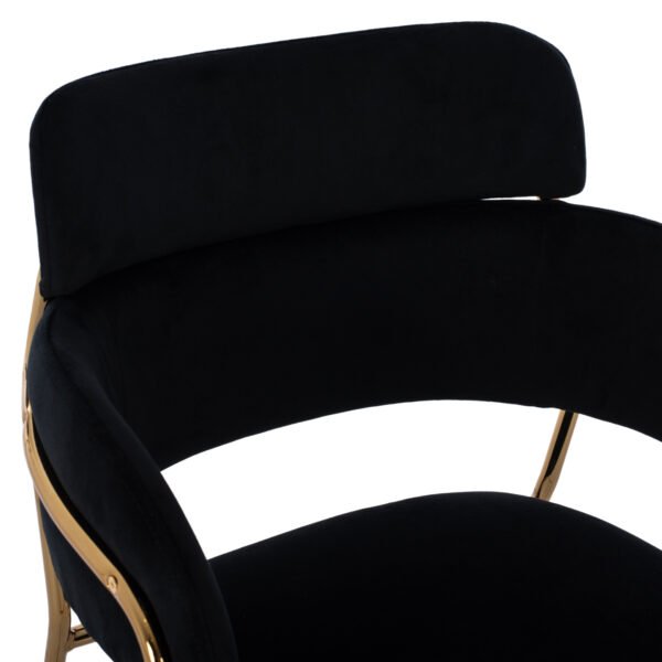 ΣΚΑΜΠΟ ΜΕΣΑΙΟΥ ΥΨΟΥΣ KELSO HM8735.04 ΒΕΛΟΥΔΟ ΜΑΥΡΟ ΕΠΙΧΡΥΣΟ ΣΚΕΛΕΤΟ 54x58x95Υ εκ. - Image 7