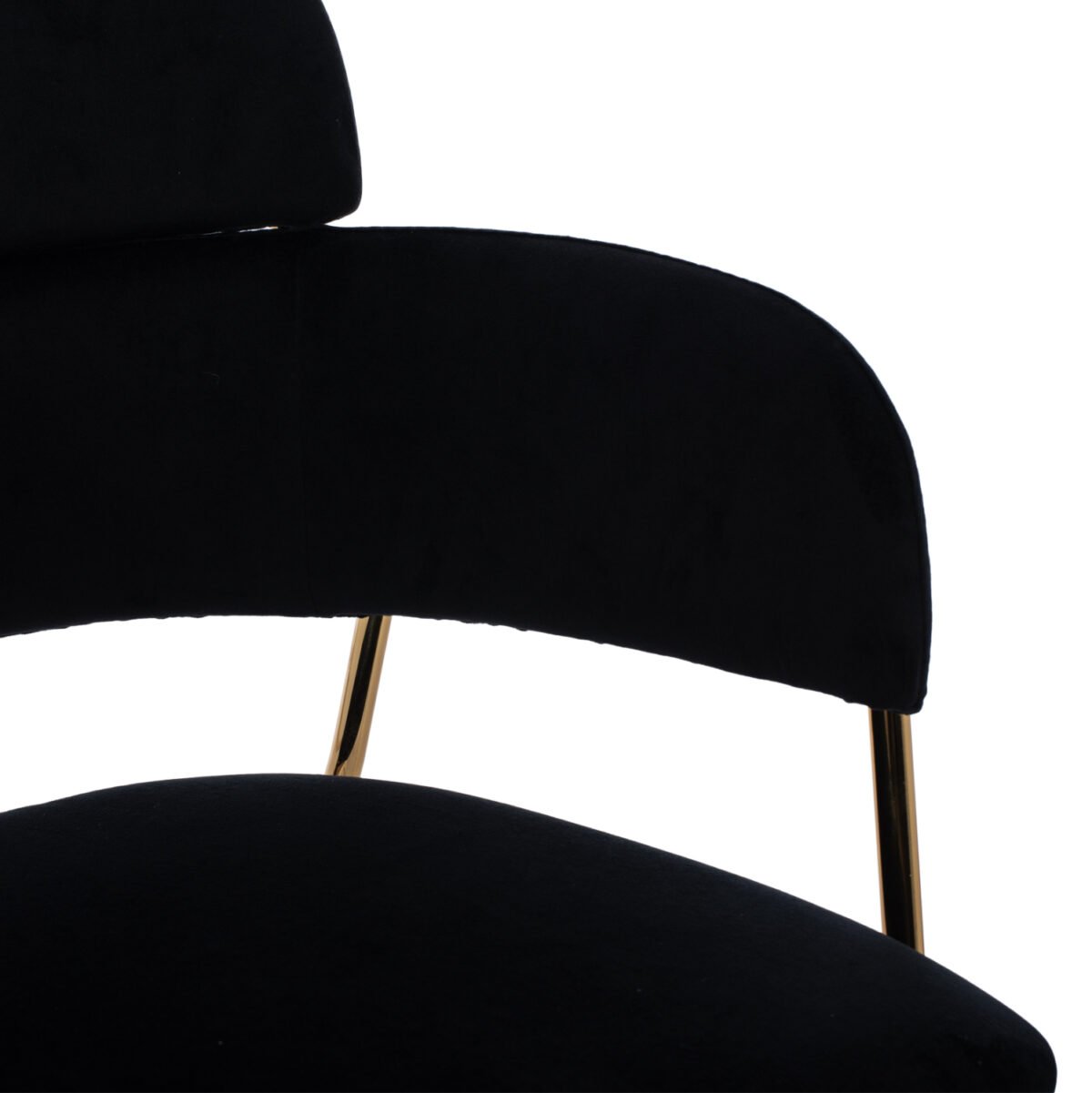 ΣΚΑΜΠΟ ΜΕΣΑΙΟΥ ΥΨΟΥΣ KELSO HM8735.04 ΒΕΛΟΥΔΟ ΜΑΥΡΟ ΕΠΙΧΡΥΣΟ ΣΚΕΛΕΤΟ 54x58x95Υ εκ. - Image 8