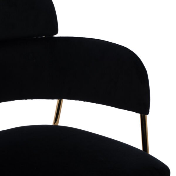 ΣΚΑΜΠΟ ΜΕΣΑΙΟΥ ΥΨΟΥΣ KELSO HM8735.04 ΒΕΛΟΥΔΟ ΜΑΥΡΟ ΕΠΙΧΡΥΣΟ ΣΚΕΛΕΤΟ 54x58x95Υ εκ. - Image 8