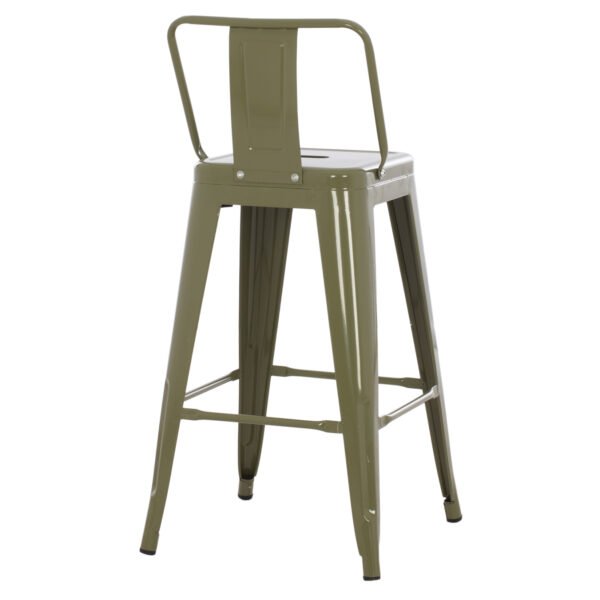 ΣΚΑΜΠΟ ΜΕΣΑΙΟΥ ΥΨΟΥΣ ΜΕΤΑΛΛΙΚΟ MELITA ΣΕ DARK OLIVE GREEN HM8574.03 42x42x98 cm. - Image 5