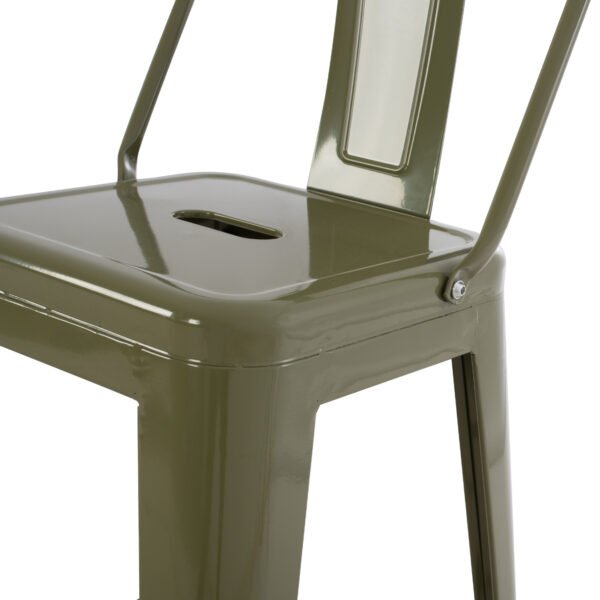 ΣΚΑΜΠΟ ΜΕΣΑΙΟΥ ΥΨΟΥΣ ΜΕΤΑΛΛΙΚΟ MELITA ΣΕ DARK OLIVE GREEN HM8574.03 42x42x98 cm. - Image 9