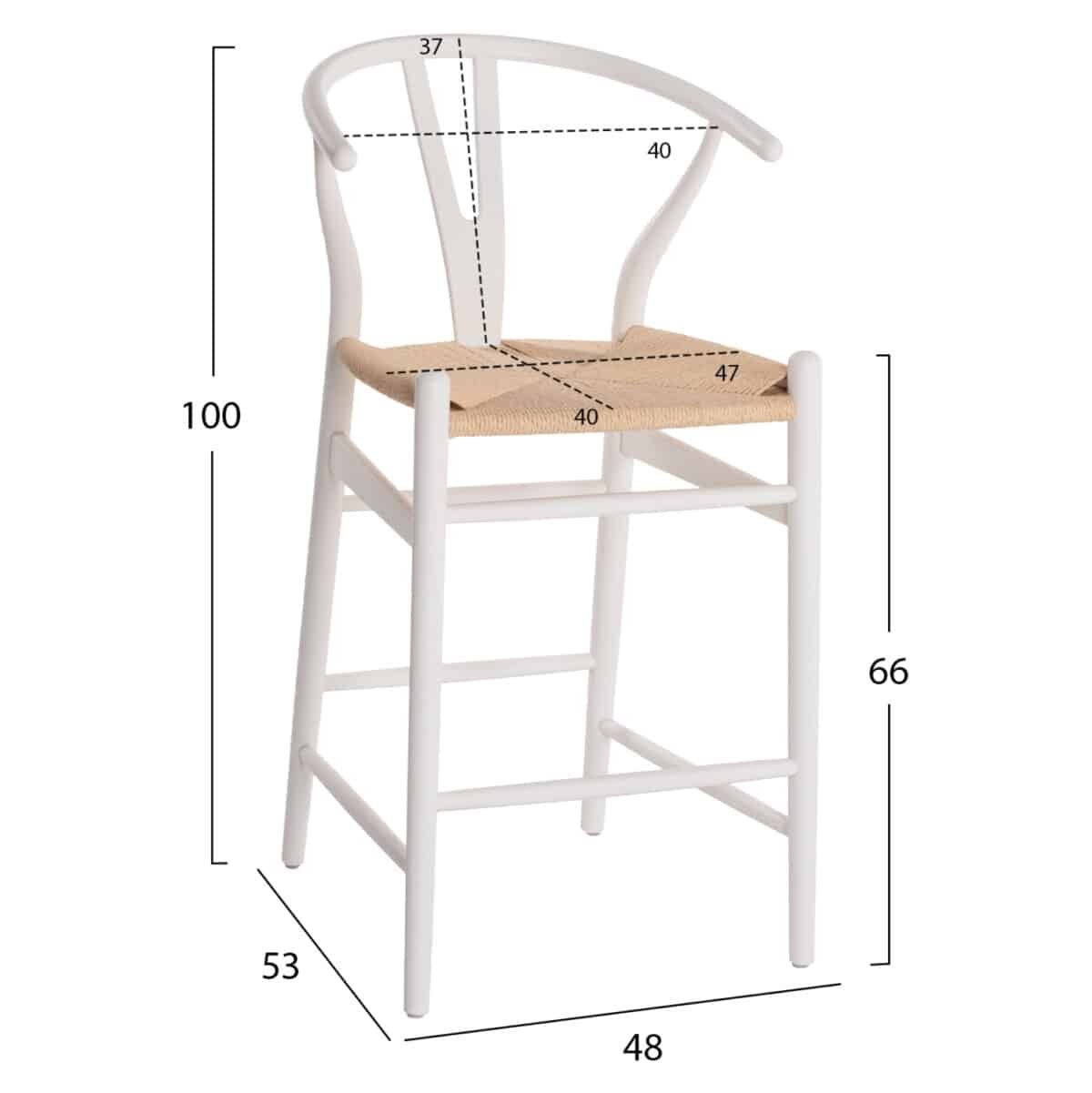 ΣΚΑΜΠΟ ΜΕΣΑΙΟΥ ΥΨΟΥΣ BRAVE ΟΞΙΑΣ ΜΕ ΔΙΧΑΛΩΤΗ ΠΛΑΤΗ ΛΕΥΚΟ HM9405.03 48x53x100Υ εκ. - Image 2