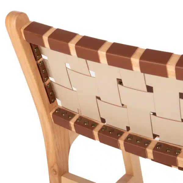 ΣΚΑΜΠΟ ΜΕΣΑΙΟΥ ΥΨΟΥΣ FELIPE TOON ΞΥΛΟ HM9329.01 ΦΥΣΙΚΟ ΚΑΦΕ PU 45x47x94Yεκ. - Image 9