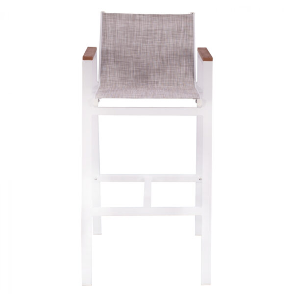 ΣΚΑΜΠΟ ΜΠΑΡ ΑΛΟΥΜΙΝΙΟΥ ΛΕΥΚΟ ΜΕ POLYWOOD 52 x 58 x 108 εκ. HM5790.01 - Image 3