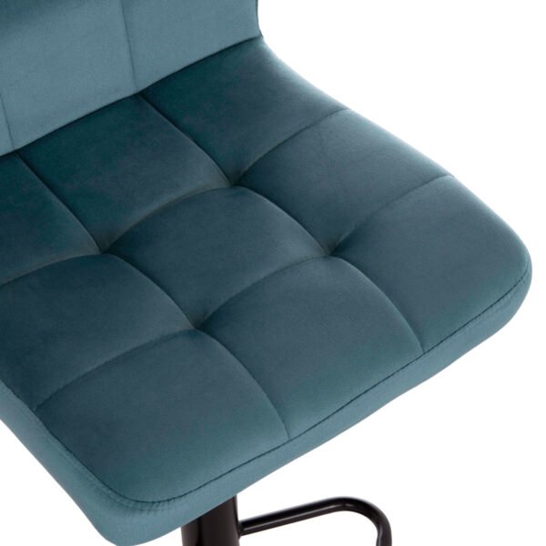 ΣΚΑΜΠΩ ΜΠΑΡ DIANA HM202.18 ΒΕΛΟΥΔΟ ΤΙΡΚΟΥΑΖ & ΜΑΥΡΟ ΜΑΤ ΣΚΕΛΕΤΟ 44x52x109Υεκ - Image 8