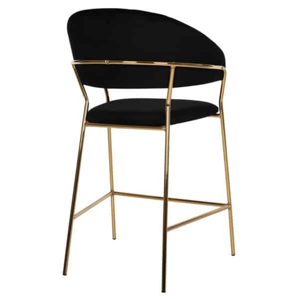 ΣΚΑΜΠΟ ΜΠΑΡ HM8734.04 ΒΕΛΟΥΔΟ ΜΑΥΡΟ THEODORE ΧΡΥΣΟ ΜΕΤΑΛΛΙΚΟ ΣΚΕΛΕΤΟ 60x55x100Υεκ. - Image 5