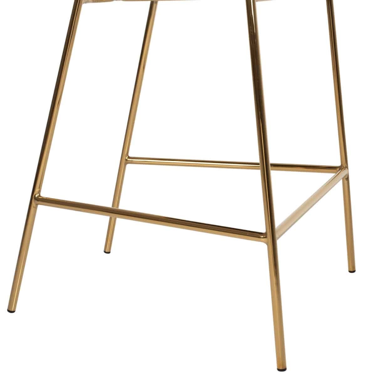 ΣΚΑΜΠΟ ΜΠΑΡ HM8734.04 ΒΕΛΟΥΔΟ ΜΑΥΡΟ THEODORE ΧΡΥΣΟ ΜΕΤΑΛΛΙΚΟ ΣΚΕΛΕΤΟ 60x55x100Υεκ. - Image 8