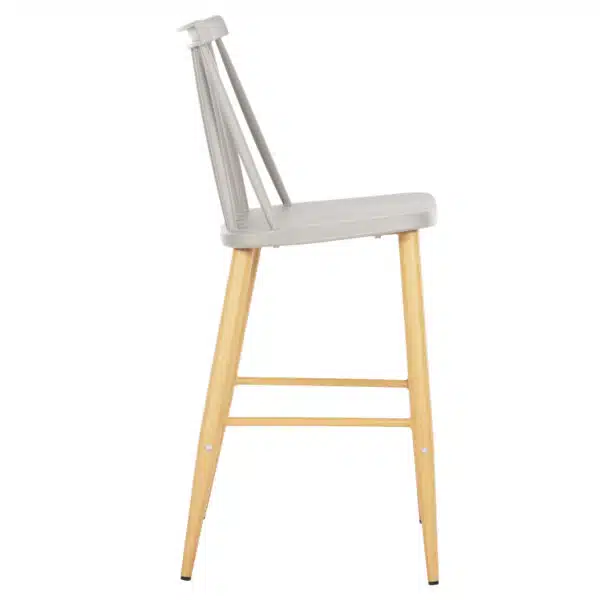 ΣΚΑΜΠΟ ΜΠΑΡ ΜΕΣ.ΥΨΟΥΣ VANESSA HM9300.10 ΠΟΛΥΠΡΟΠ. ΓΚΡΙ & ΜΕΤΑΛΛΟ ΦΥΣΙΚΟ 45x48x96Υεκ. - Image 4