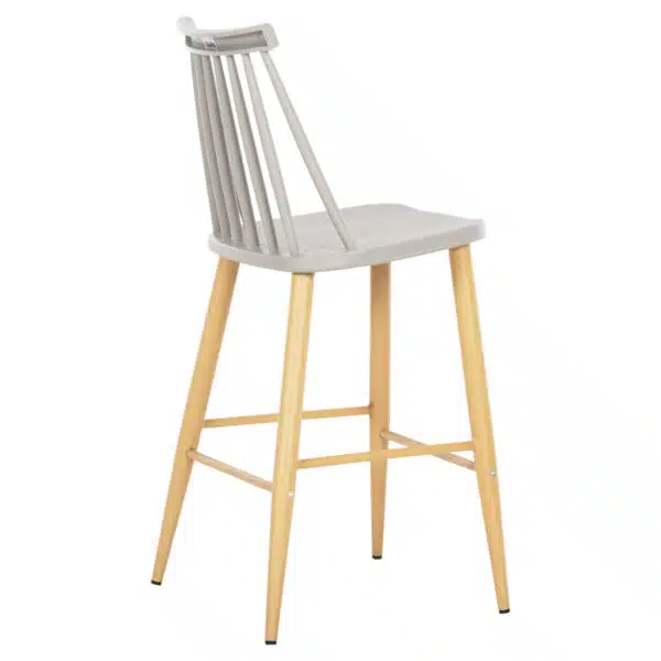 ΣΚΑΜΠΟ ΜΠΑΡ ΜΕΣ.ΥΨΟΥΣ VANESSA HM9300.10 ΠΟΛΥΠΡΟΠ. ΓΚΡΙ & ΜΕΤΑΛΛΟ ΦΥΣΙΚΟ 45x48x96Υεκ. - Image 5