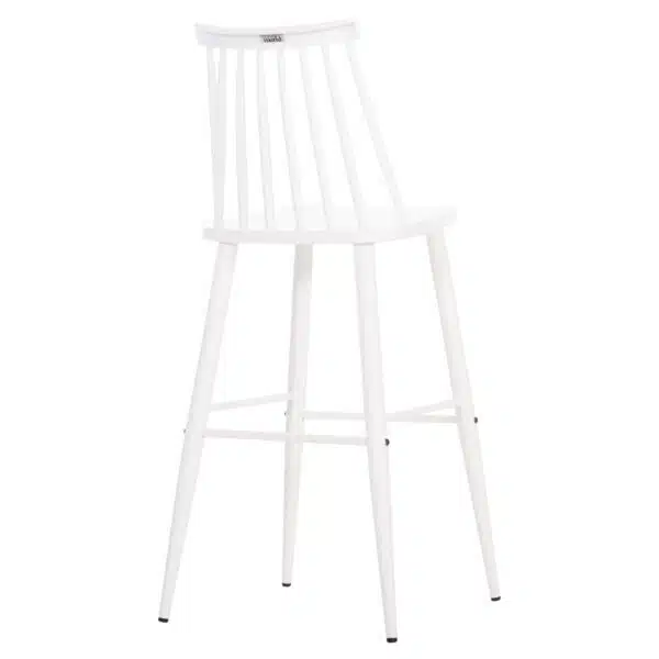 ΣΚΑΜΠΟ ΜΠΑΡ ΨΗΛΟ VANESSA HM8459.11 ΛΕΥΚΟ PP & ΛΕΥΚΑ ΜΕΤΑΛ.ΠΟΔΙΑ 47x48,5x107Υεκ. - Image 5