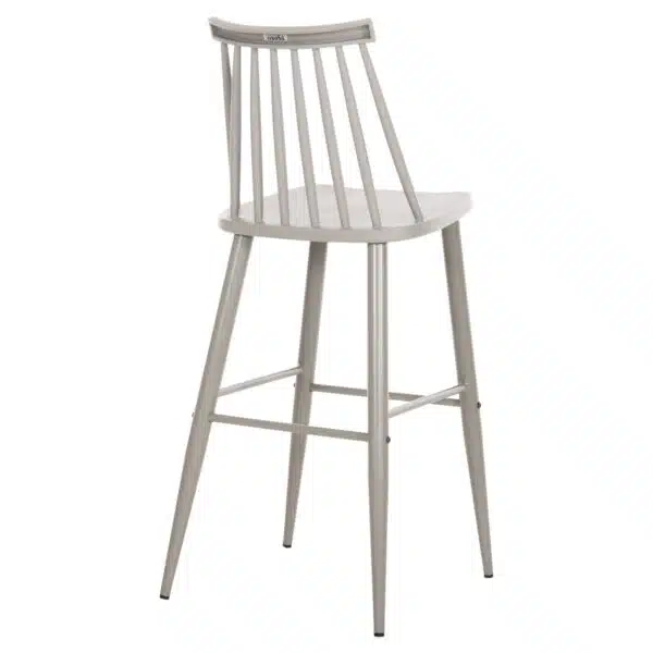 ΣΚΑΜΠΟ ΜΠΑΡ ΨΗΛΟ VANESSA HM8459.20 ΓΚΡΙ PP & ΓΚΡΙ ΜΕΤΑΛ.ΠΟΔΙΑ 47x48,5x107Υεκ. - Image 5