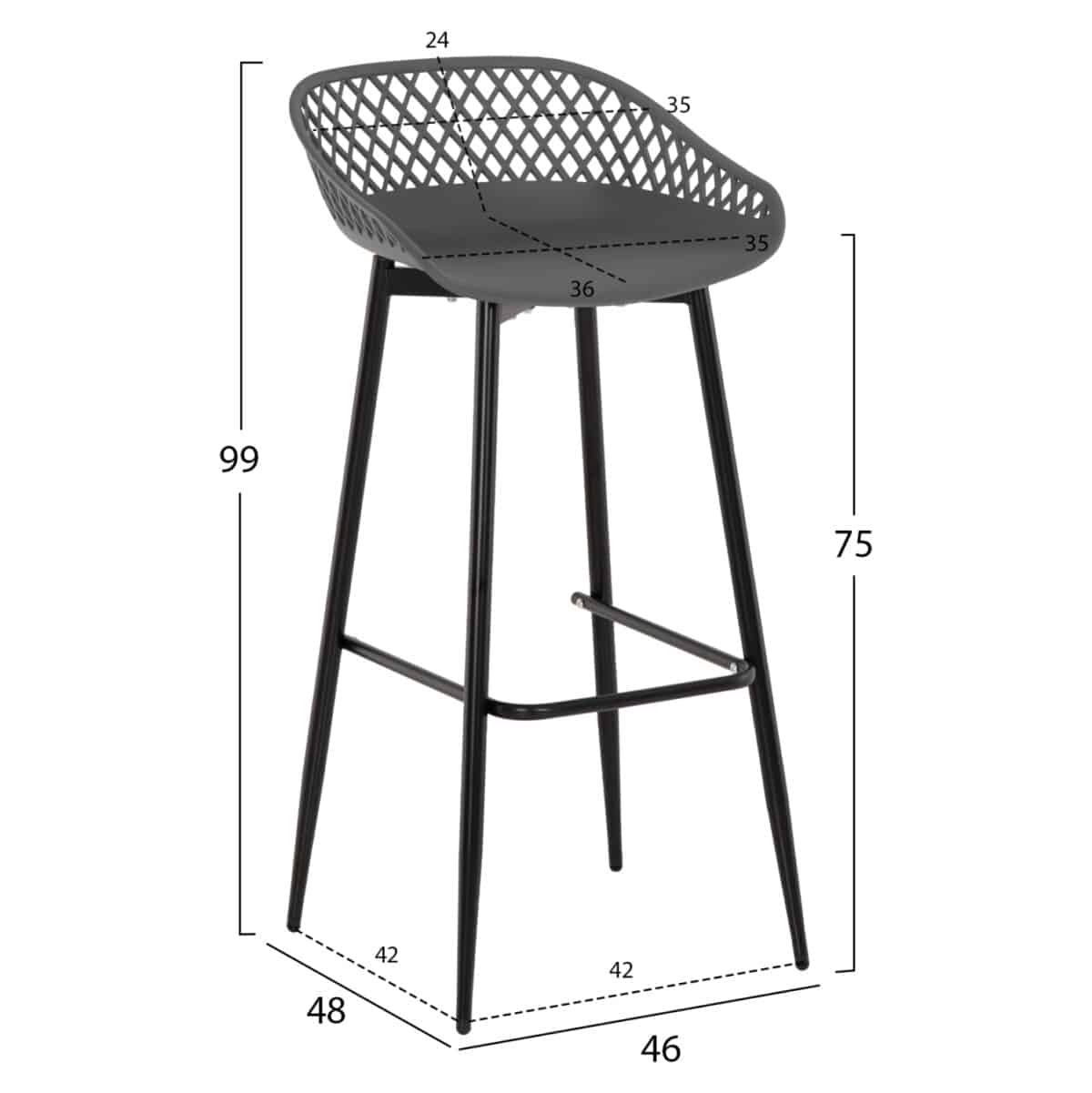 ΣΚΑΜΠΟ ΠΟΛΥΠΡΟΠΥΛΕΝΙΟΥ AVAYA ΓΚΡΙ ΜΕ ΜΕΤΑΛΛΙΚΑ ΠΟΔΙΑ ΜΑΥΡΑ HM8686.20 46x48x99Υ εκ. - Image 2