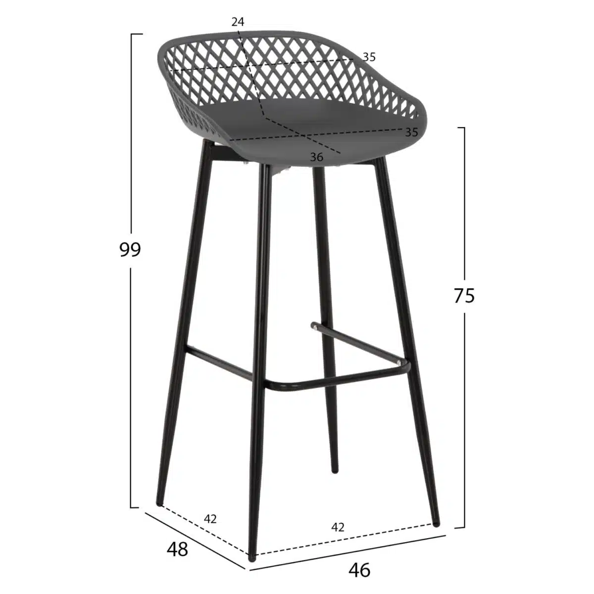 ΣΚΑΜΠΟ ΠΟΛΥΠΡΟΠΥΛΕΝΙΟΥ AVAYA ΓΚΡΙ ΜΕ ΜΕΤΑΛΛΙΚΑ ΠΟΔΙΑ ΜΑΥΡΑ HM8686.20 46x48x99Υ εκ. - Image 2