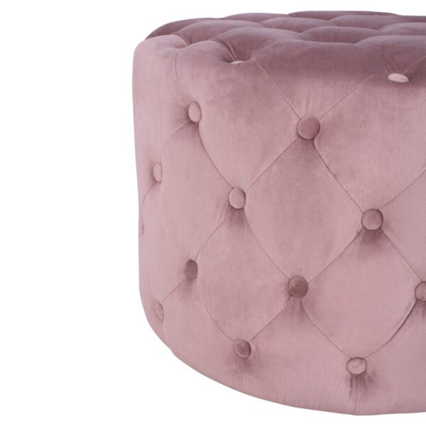 ΣΚΑΜΠΟ KASSIE  ΣΑΠΙΟ ΜΗΛΟ ΒΕΛΟΥΔΟ ΤΥΠΟΥ CHESTERFIELD HM8406.02 Φ60x43Υ εκ. - Image 3