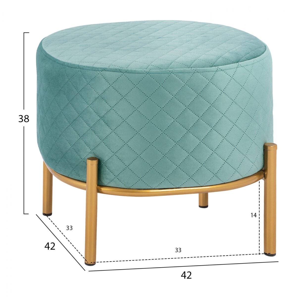 ΣΚΑΜΠΟ SINTA HM8638.07 ΑΠΟ ΦΥΣΤΙΚΙ ΒΕΛΟΥΔΟ ΜΕ ΧΡΥΣΗ ΒΑΣΗ 42x42x38Υ εκ. - Image 2