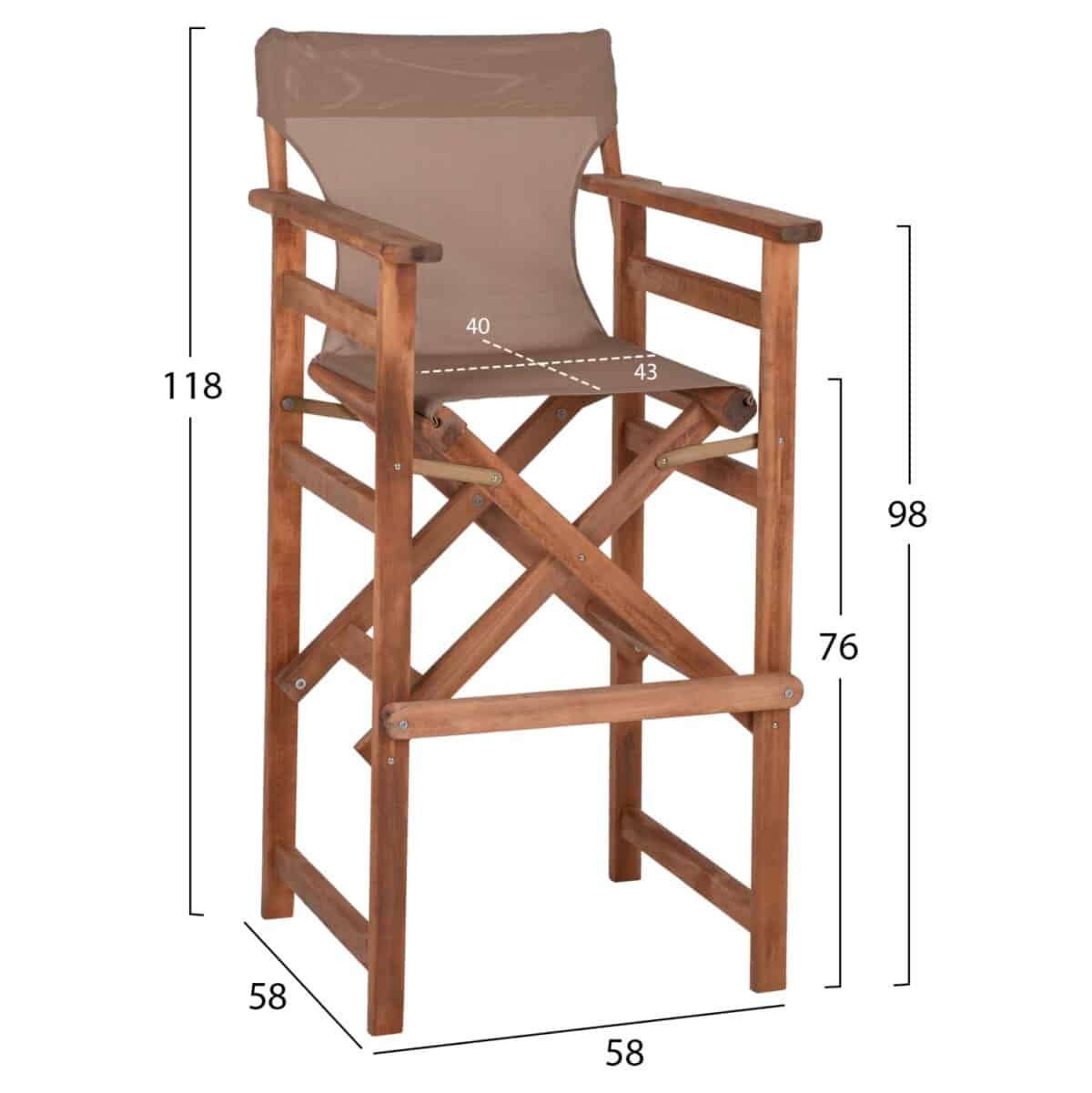 ΣΚΑΜΠΟ ΣΚΗΝΟΘΕΤΗ ΛΗΜΝΟΣ ΚΑΡΥΔΙ ΜΕ TEXTILENE ΜΟΚΑ HM10374.04 58x58x118Yεκ. - Image 2